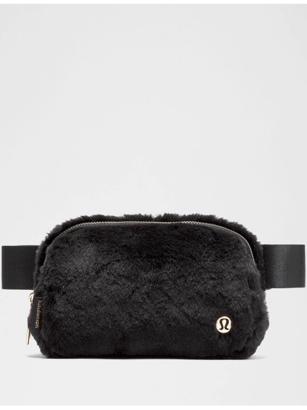 NEW Lululemon Everywhere Belt Bag Plush Fleece 1L - Black / Gold, NWT